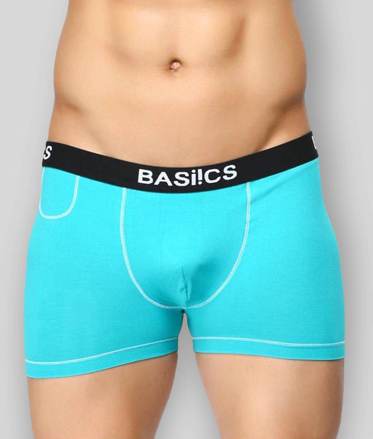 BASIICS By La Intimo Pack of 1 100% Cotton Trunks For Men's ( Turquoise ) BASIICS By La Intimo Pack of 1 100% Cotton Trunks For Men's ( Turquoise )