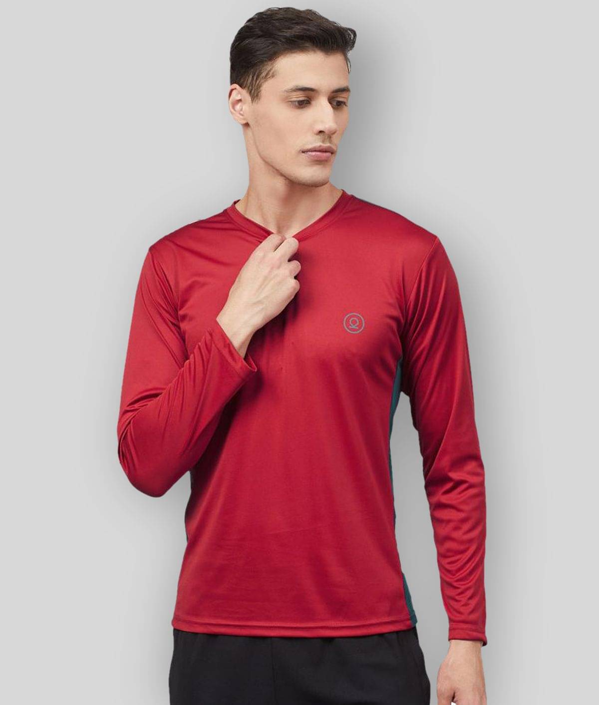 Chkokko - Polyester Regular Fit Maroon Men's Sports T-Shirt ( Pack of 1 ) Chkokko - Polyester Regular Fit Maroon Men's Sports T-Shirt ( Pack of 1 )