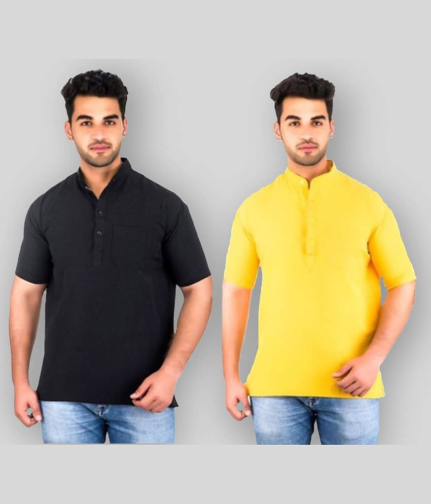 DESHBANDHU DBK Multi 100 Percent Cotton Kurta Pack of 2 - Kurtas & Kurta Sets | Buy online on ZillyBuy