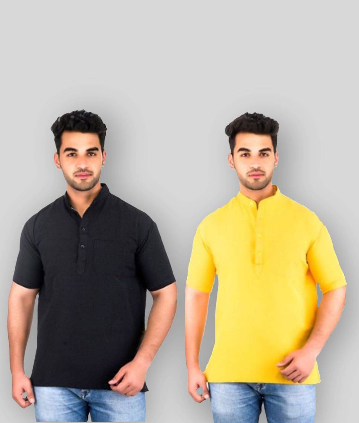 DESHBANDHU DBK Multi 100 Percent Cotton Kurta Pack of 2 DESHBANDHU DBK Multi 100 Percent Cotton Kurta Pack of 2