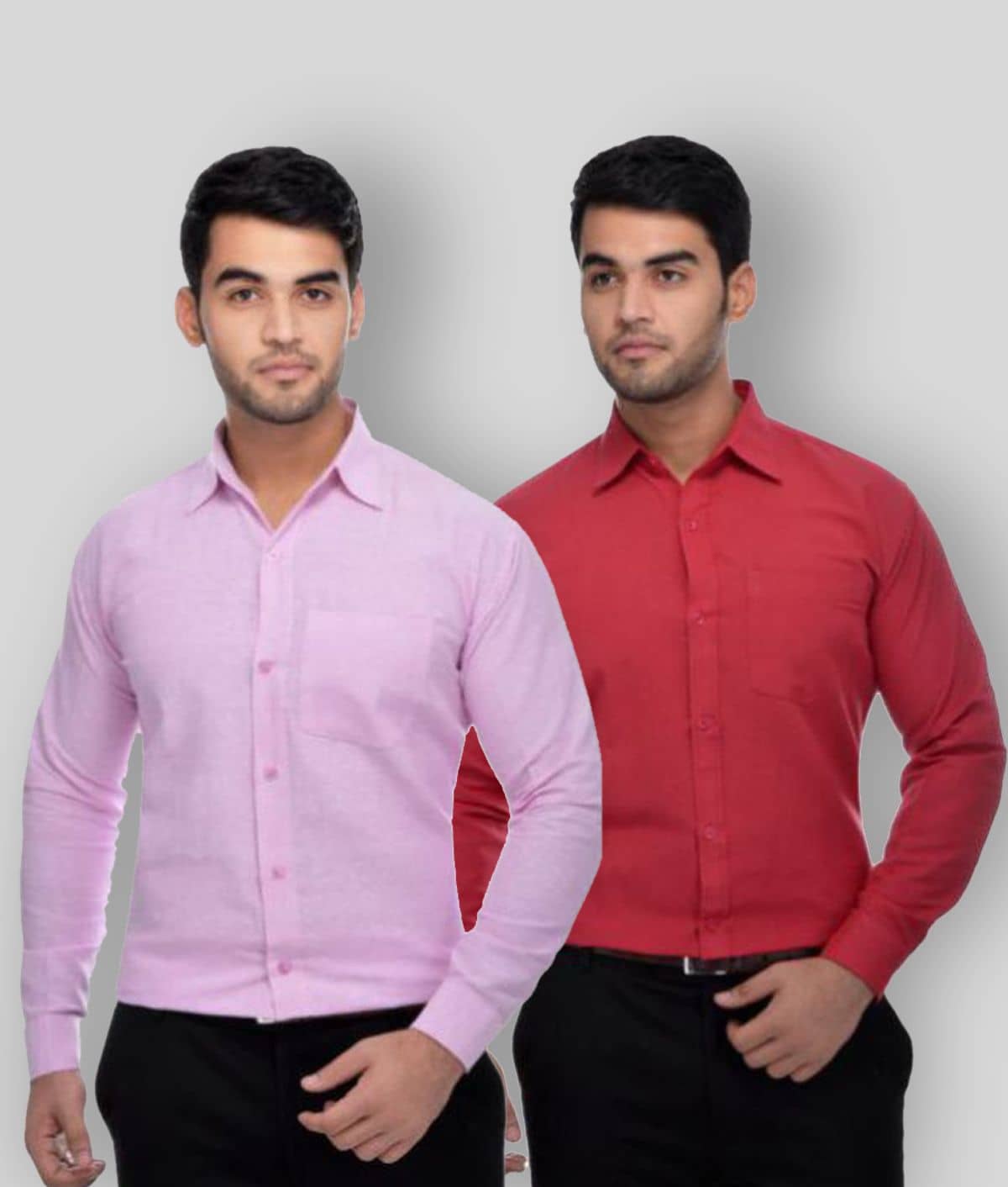 DESHBANDHU DBK - Multicolor Cotton Regular Fit Men's Formal Shirt (Pack of 2)