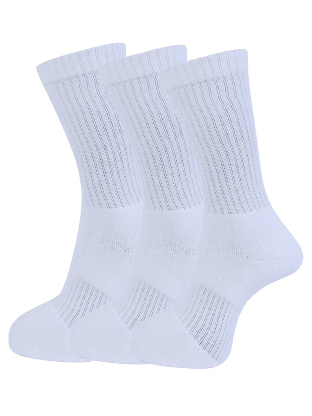     			Dollar - Cotton Blend Men's Solid White Full Length Socks ( Pack of 3 )