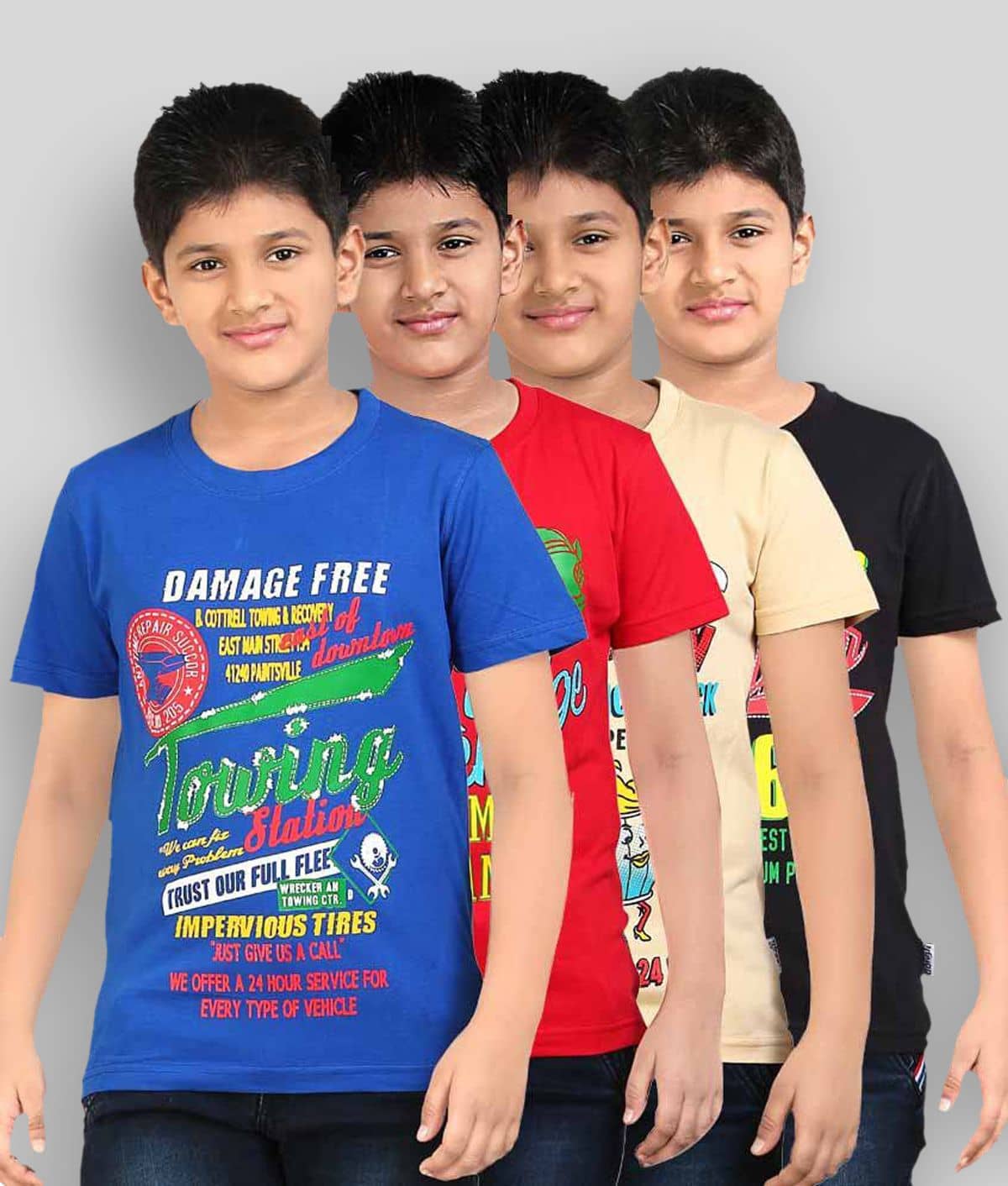 Dongli Pack of 1 Boys Cotton T-Shirt ( Multicolor )