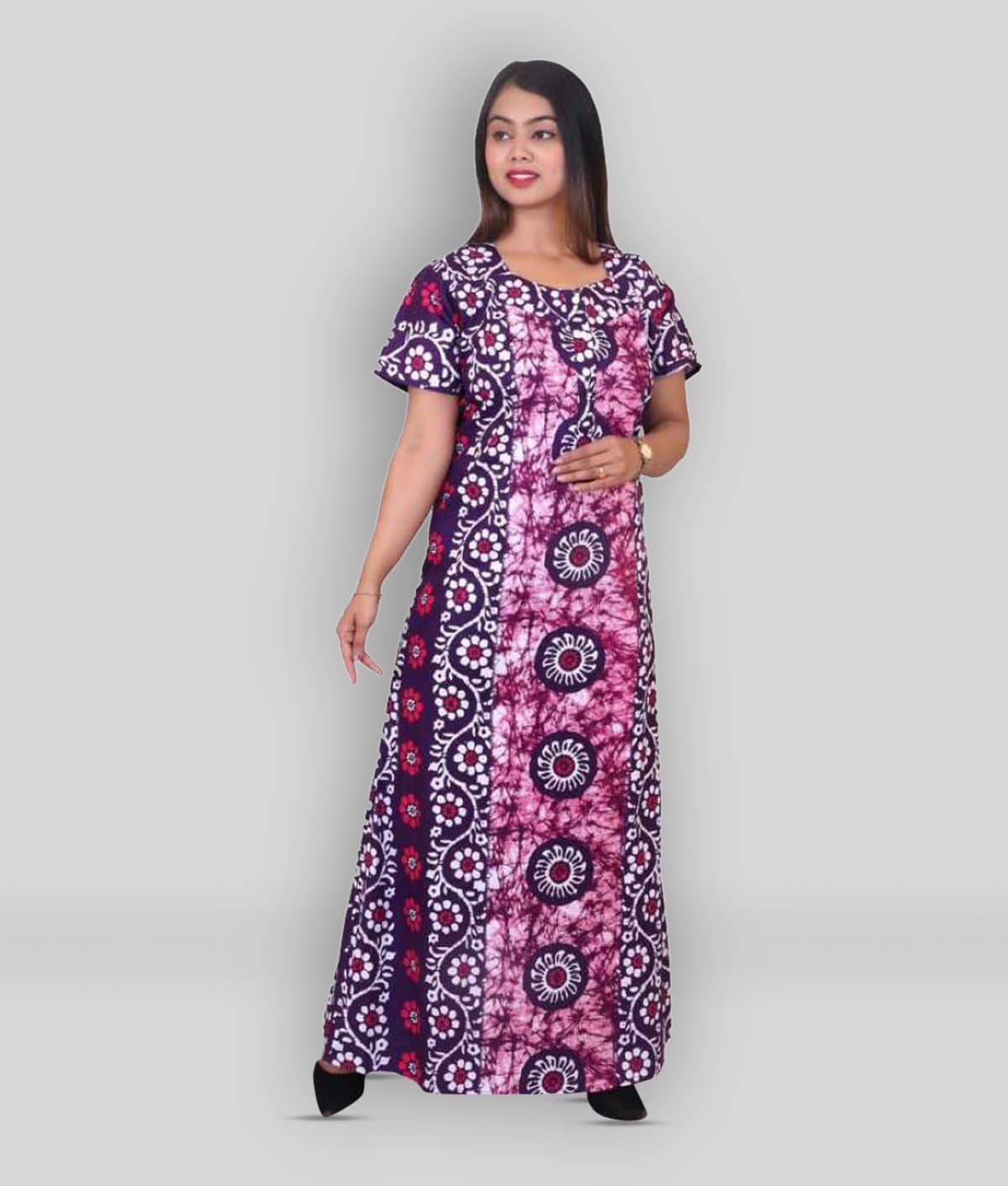 Favnic - Multicolor Cotton Women's Nightwear Nighty & Night Gowns - Nightwear & Loungewear | Buy online on ZillyBuy