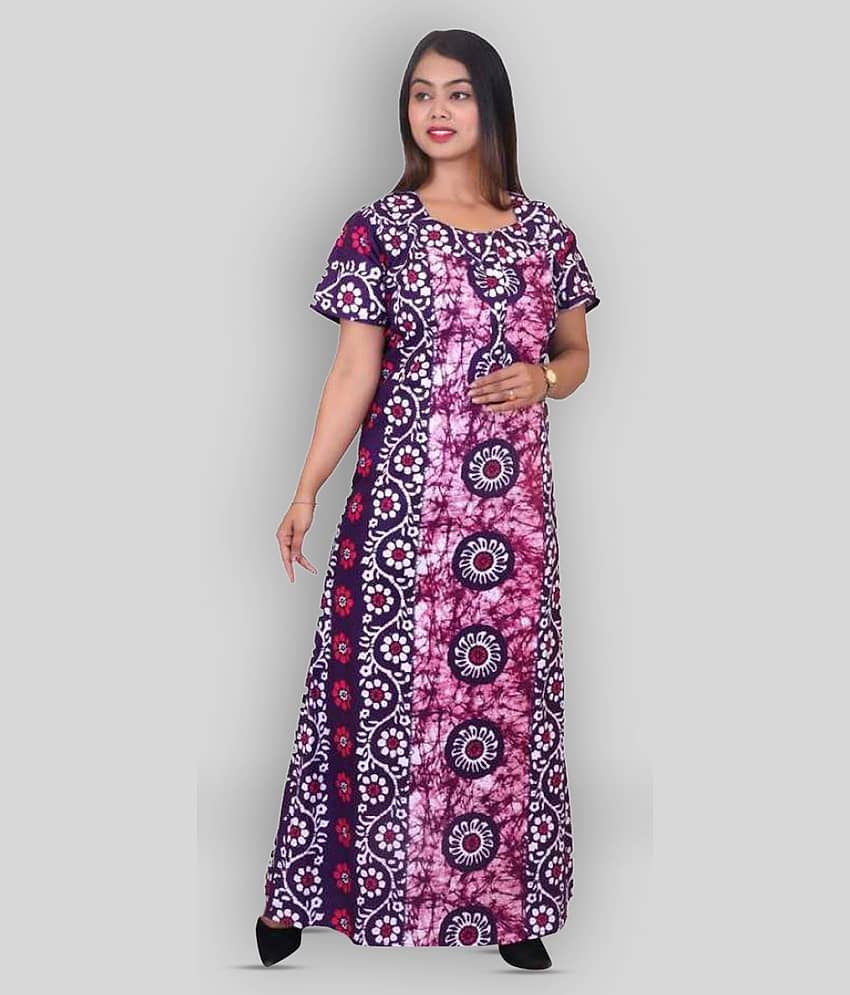 Favnic - Multicolor Cotton Women's Nightwear Nighty & Night Gowns - Nightwear & Loungewear | Buy online on ZillyBuy