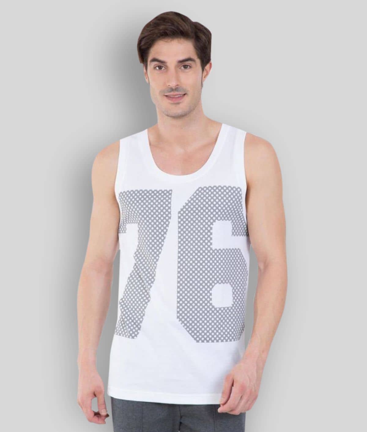 Jockey - White Cotton Men's Vest ( Pack of 1 ) - Nightwear & Loungewear | Buy online on ZillyBuy