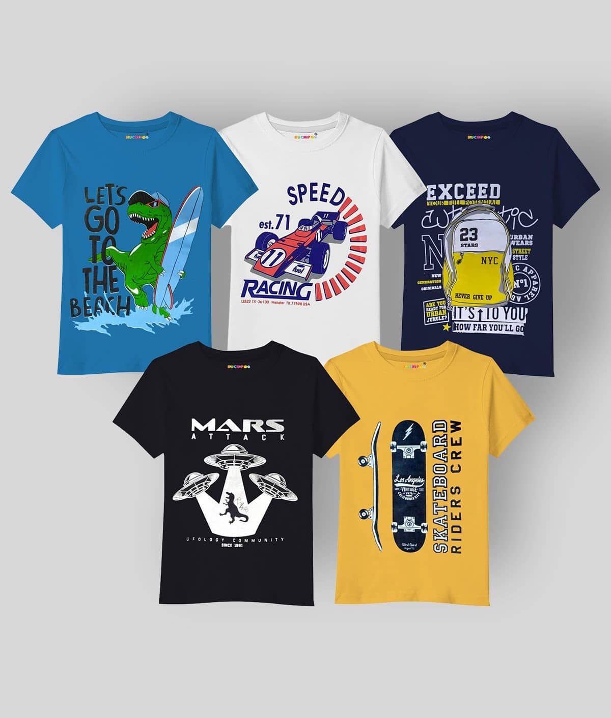 Kuchipoo Pack of 1 Boys Cotton Blend T-Shirt ( Multicolor3 )