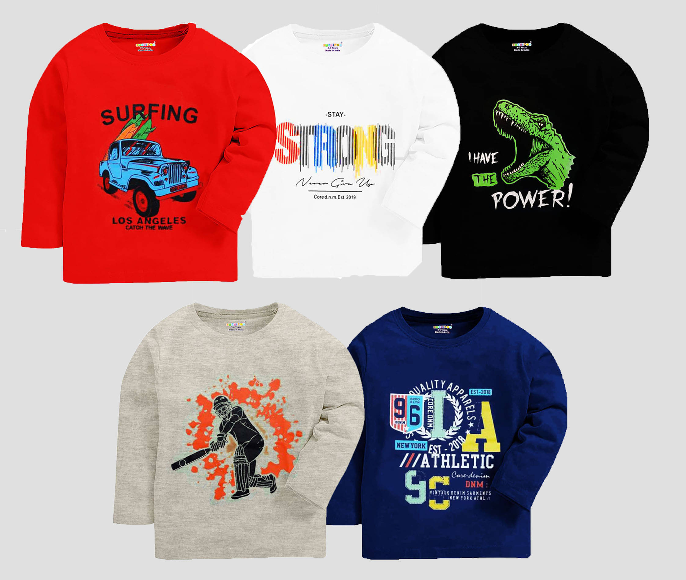     			Kuchipoo Pack of 5 Boys Cotton Blend T-Shirt ( Multicolor4 )