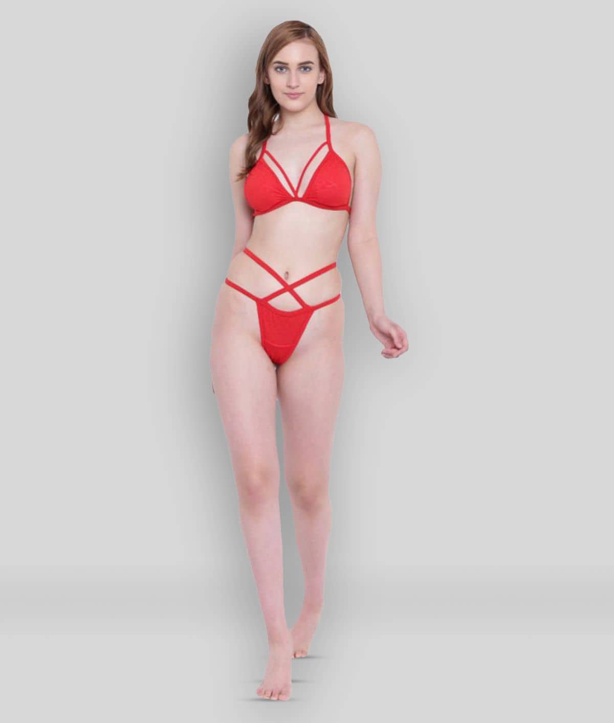 La Intimo Polyester Women's Thongs ( Red )