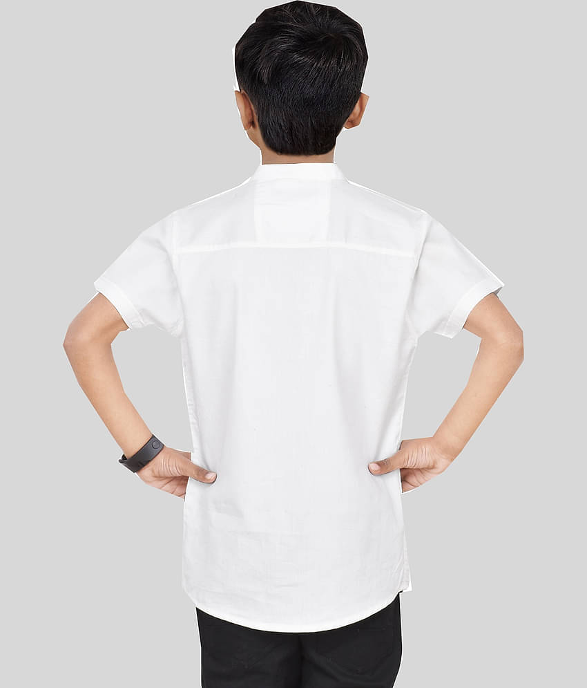 Made In The Shade Pack of 1 Boys 100% Cotton Half Sleeves Shirt ( White )