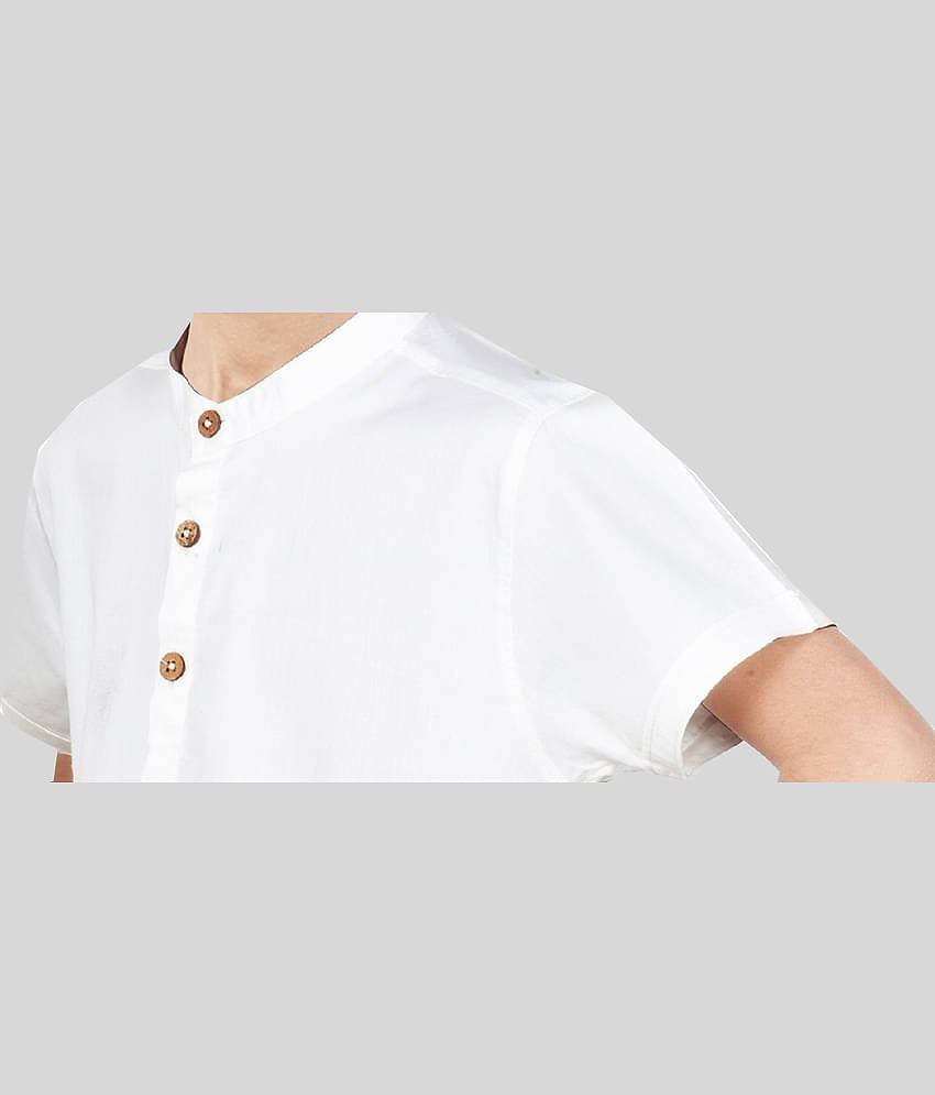 Made In The Shade Pack of 1 Boys 100% Cotton Half Sleeves Shirt ( White )