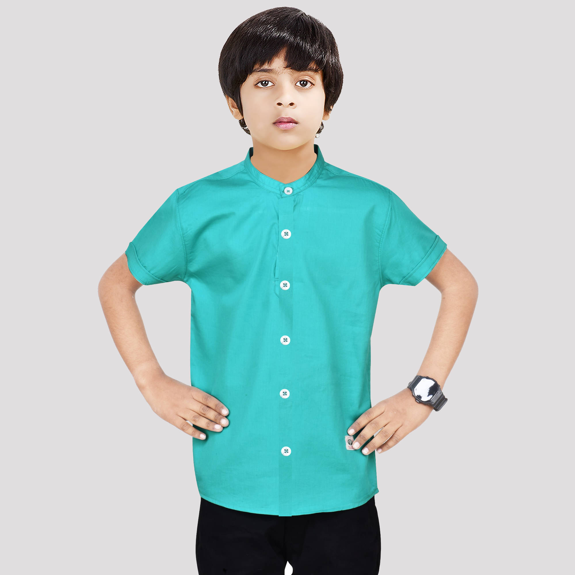Made In The Shade Pack of 1 Boys 100% Cotton Half Sleeves Shirt ( Green ) Made In The Shade Pack of 1 Boys 100% Cotton Half Sleeves Shirt ( Green )