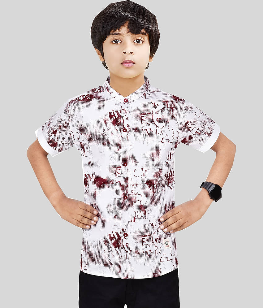 Made In The Shade Pack of 1 Boys 100% Cotton Half Sleeves Shirt ( Maroon )