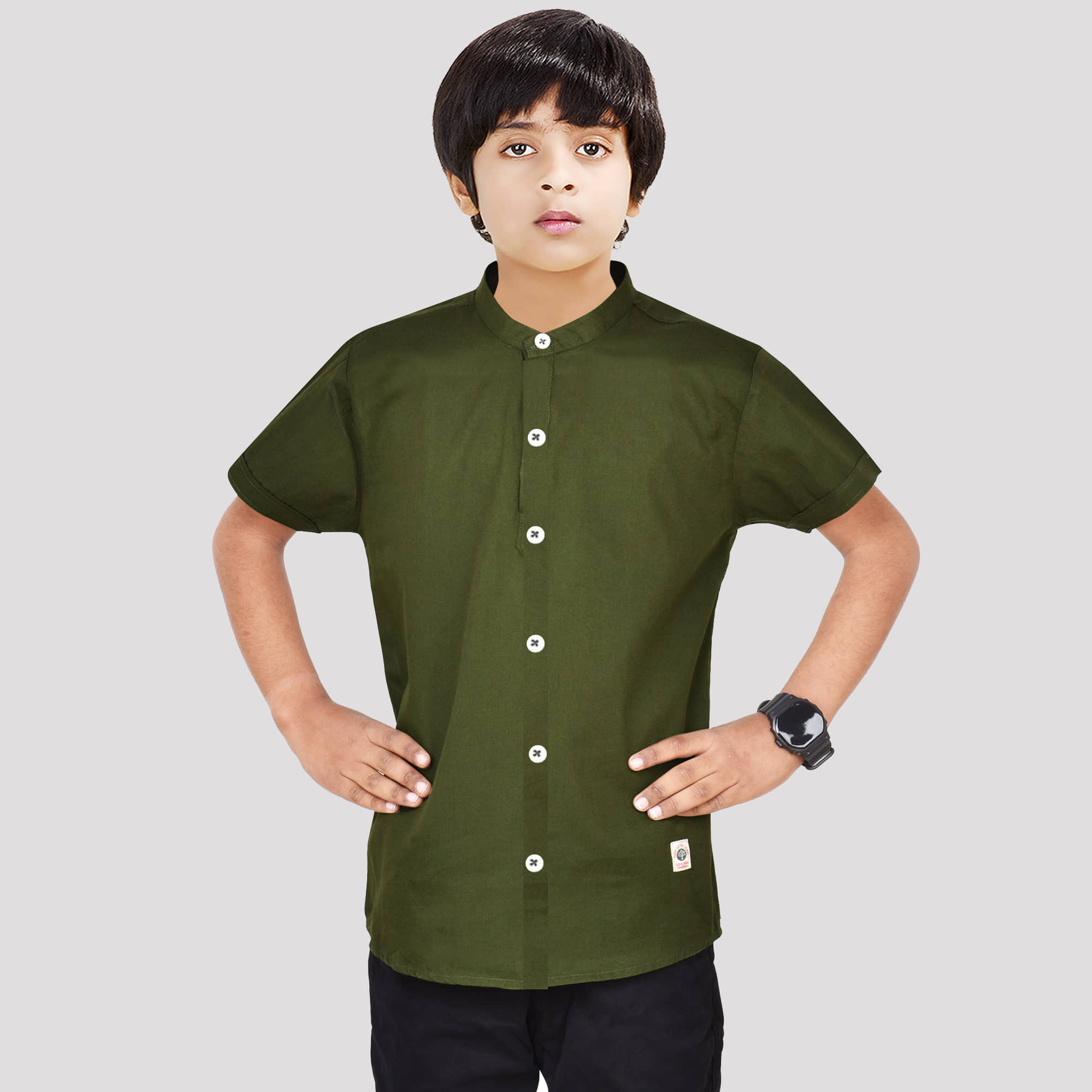 Made In The Shade Pack of 1 Boys 100% Cotton Half Sleeves Shirt ( Green )