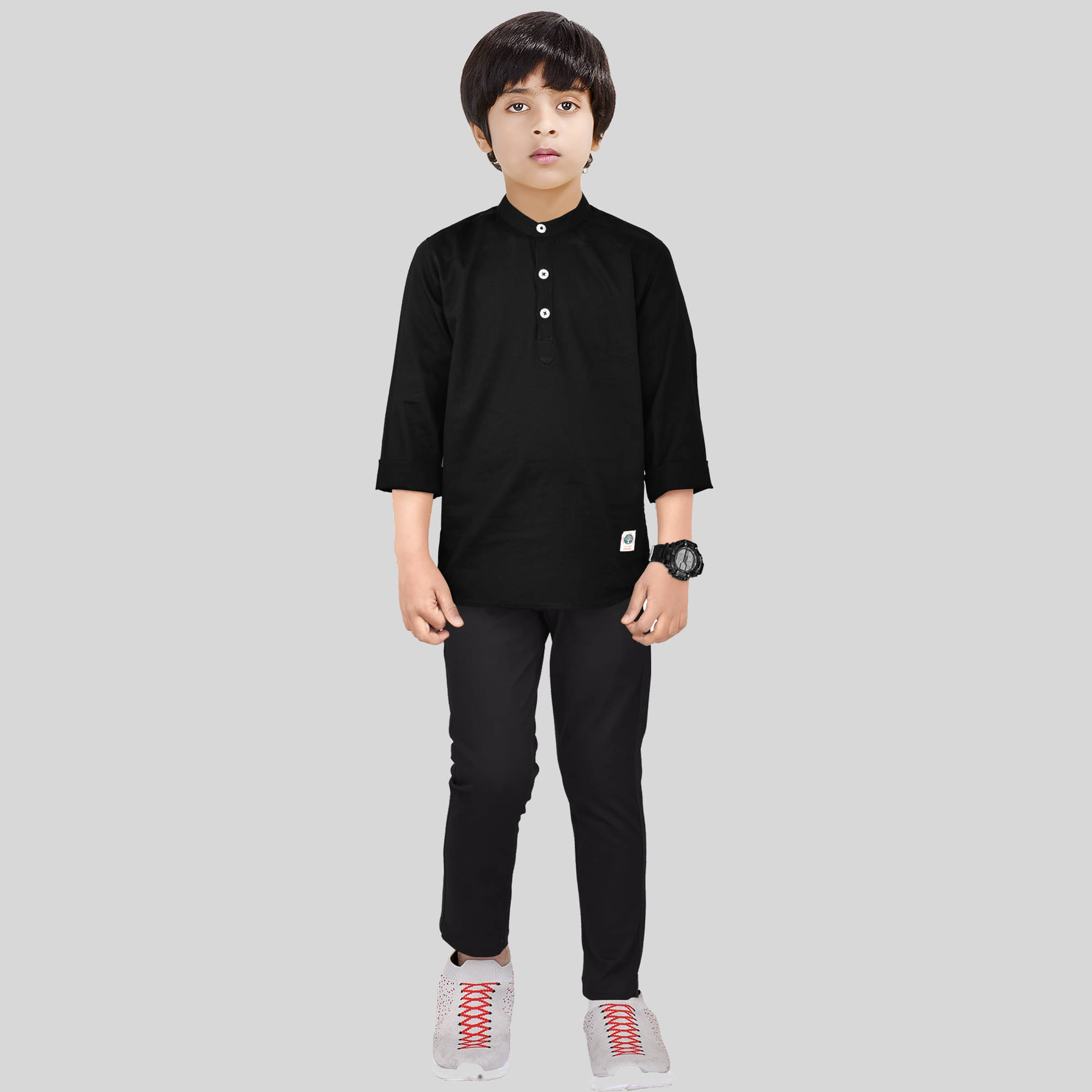 Made In The Shade Pack of 1 Boys Cotton Shirt & Pants Set ( Black ) Made In The Shade Pack of 1 Boys Cotton Shirt & Pants Set ( Black )