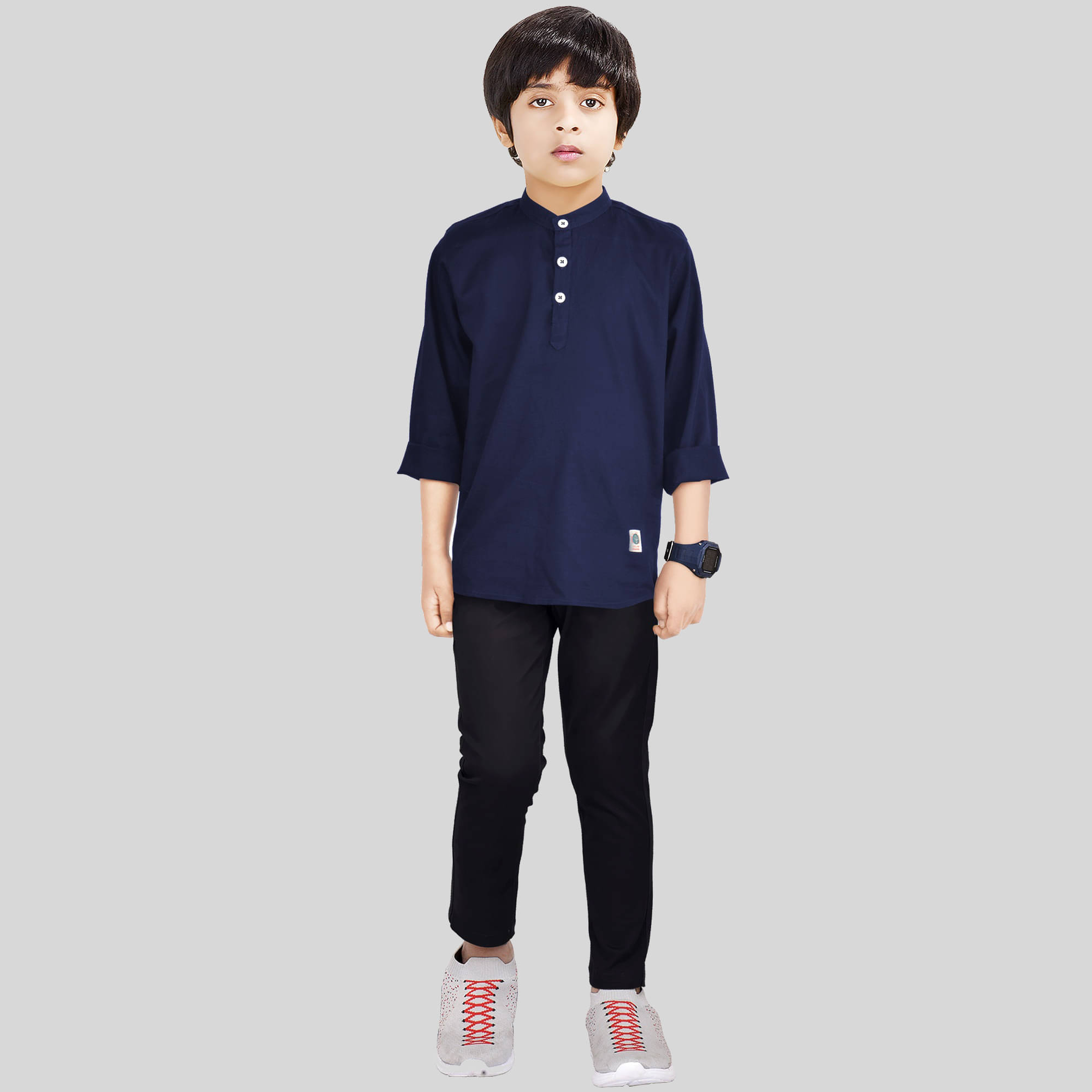 Made In The Shade Pack of 1 Boys Cotton Shirt & Pants Set ( Navy Blue ) Made In The Shade Pack of 1 Boys Cotton Shirt & Pants Set ( Navy Blue )