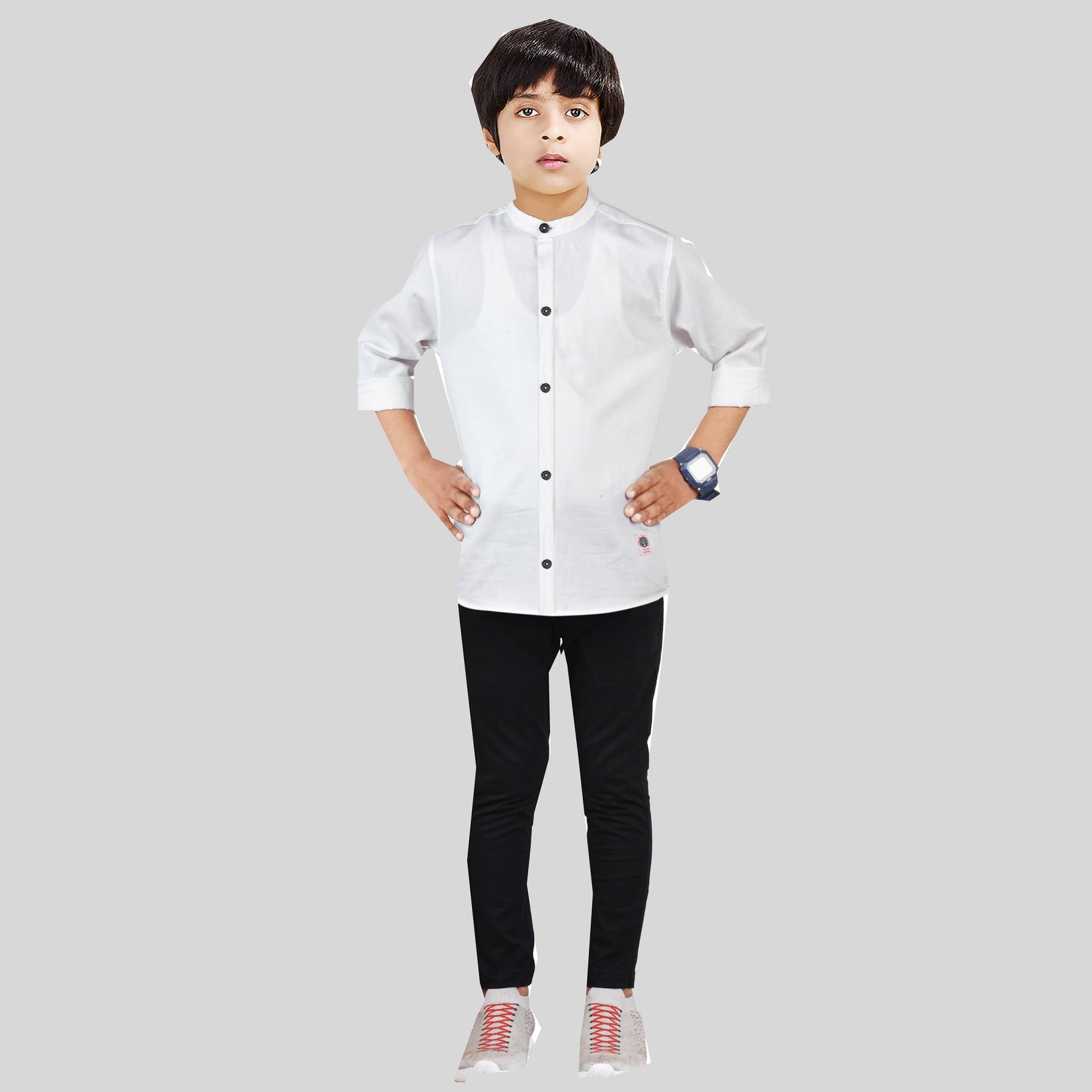 Made In The Shade Pack of 1 Boys Cotton Shirt & Pants Set ( White ) Made In The Shade Pack of 1 Boys Cotton Shirt & Pants Set ( White )