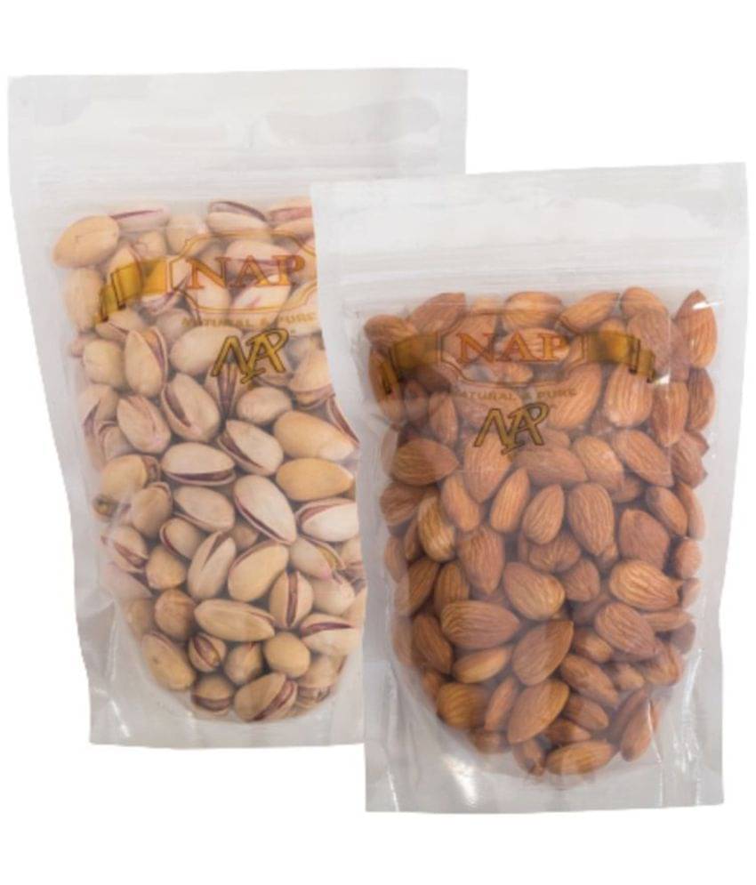     			Nap Premium Quality Almonds & Salted Roasted Irani Pistachios (200g Each)