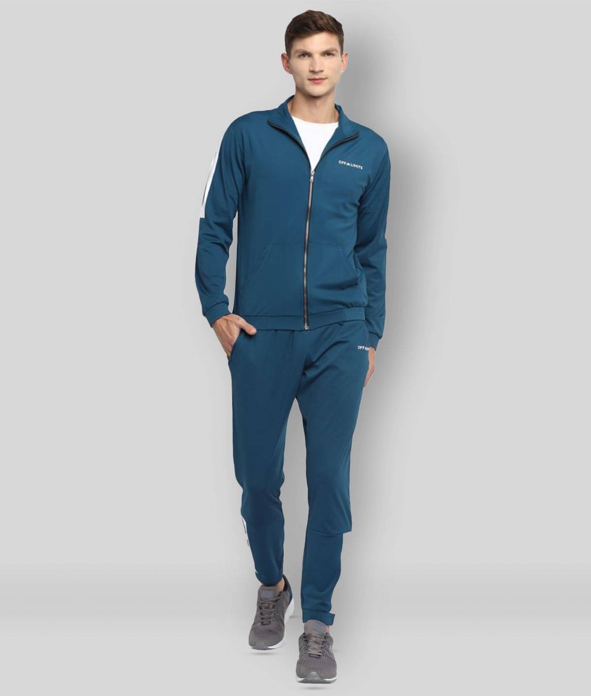 OFF LIMITS - Blue Polyester Regular Fit Solid Men's Sports Tracksuit ( Pack of 1 ) OFF LIMITS - Blue Polyester Regular Fit Solid Men's Sports Tracksuit ( Pack of 1 )