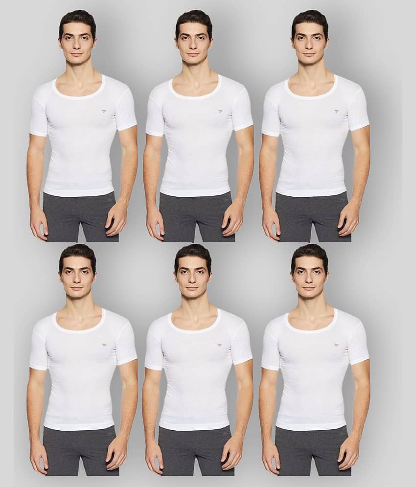 Rupa Frontline - White Cotton Men's Vest ( Pack of 6 ) - Nightwear & Loungewear | Buy online on ZillyBuy