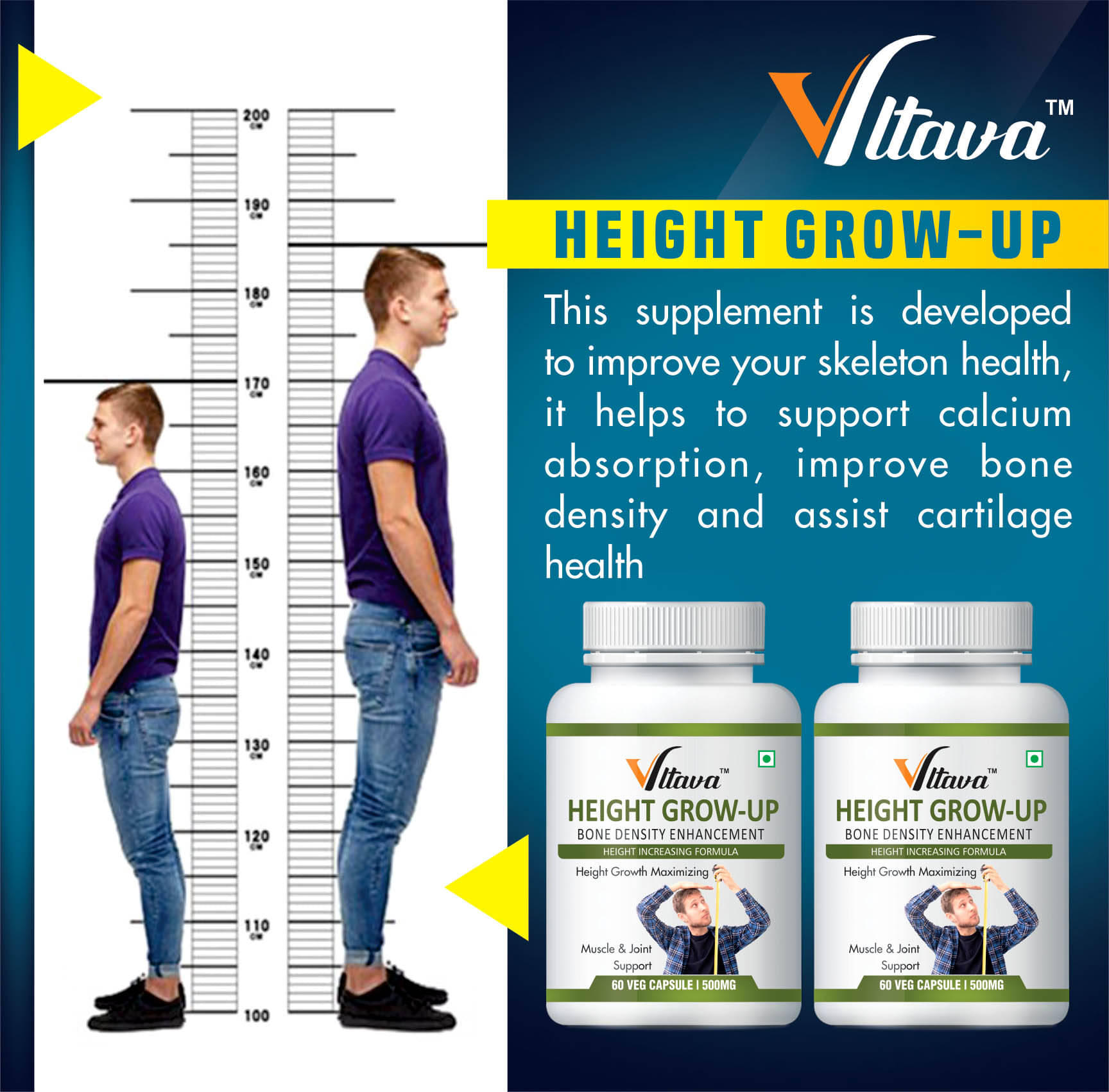 Vltava Height GROW UP CAPSULES HERBAL HEIGHT GROWTH SUPPLEMENT 120 mg Unflavoured Minerals Capsule Pack of 2 Vltava Height GROW UP CAPSULES HERBAL HEIGHT GROWTH SUPPLEMENT 120 mg Unflavoured Minerals Capsule Pack of 2