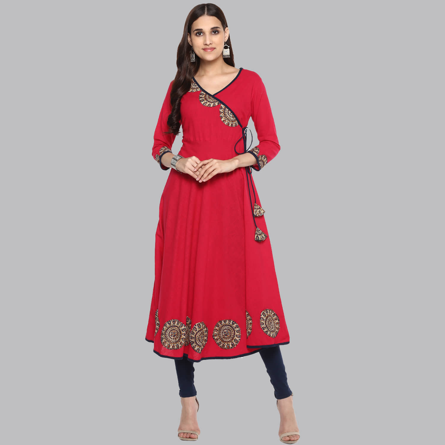 Yash Gallery - Multicolor Cotton Women's Angrakha Kurti ( Pack of 1 ) - Kurtis, Tunics | Buy online on ZillyBuy