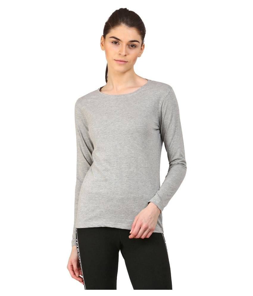 Ap'pulse Women's Cotton Regular Top ( Grey ) Ap'pulse Women's Cotton Regular Top ( Grey )