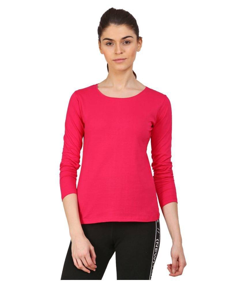 Ap'pulse Women's Cotton Blend Regular Top ( Pink )     			Ap'pulse Women's Cotton Blend Regular Top ( Pink )