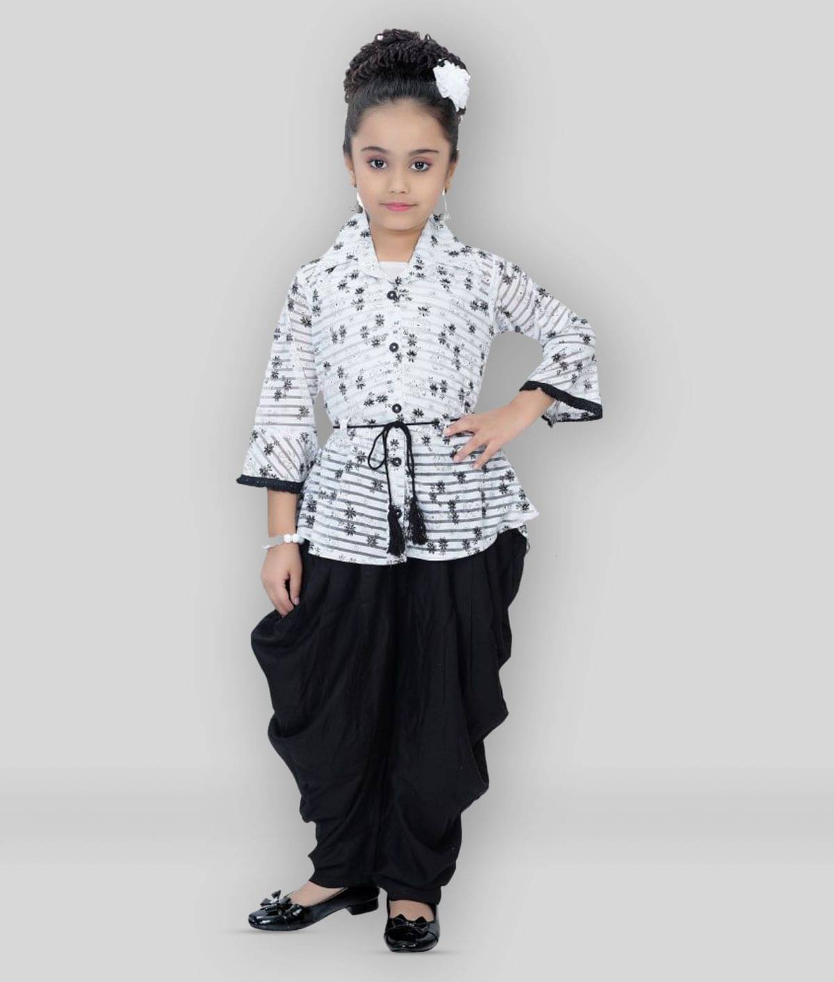     			Arshia Fashions Girls Rayon Patiala Kurta Sets ( Pack of 1 , Black )
