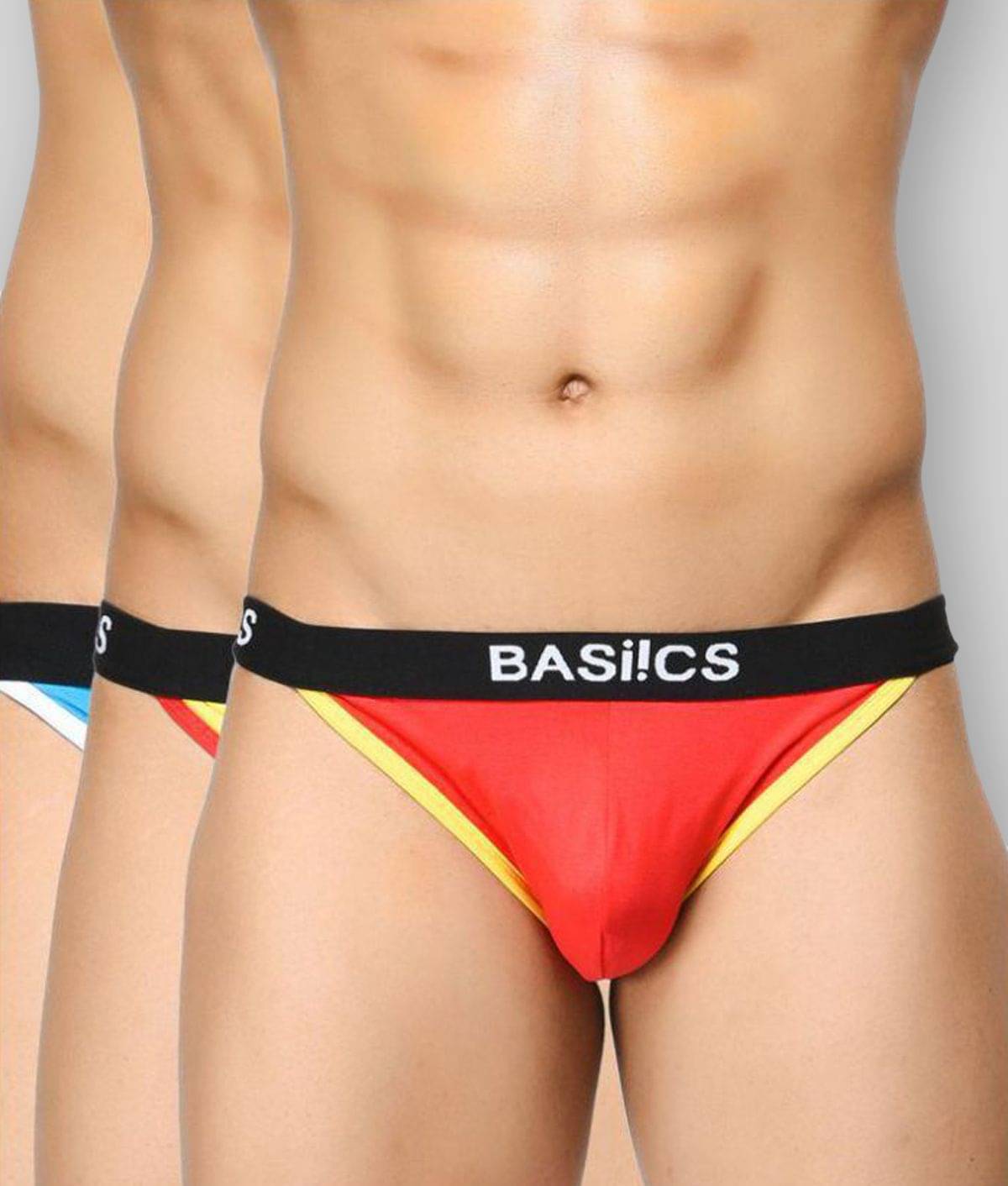 BASIICS By La Intimo Pack of 3 Cotton Blend Thongs For Men's ( Multicolor ) BASIICS By La Intimo Pack of 3 Cotton Blend Thongs For Men's ( Multicolor )