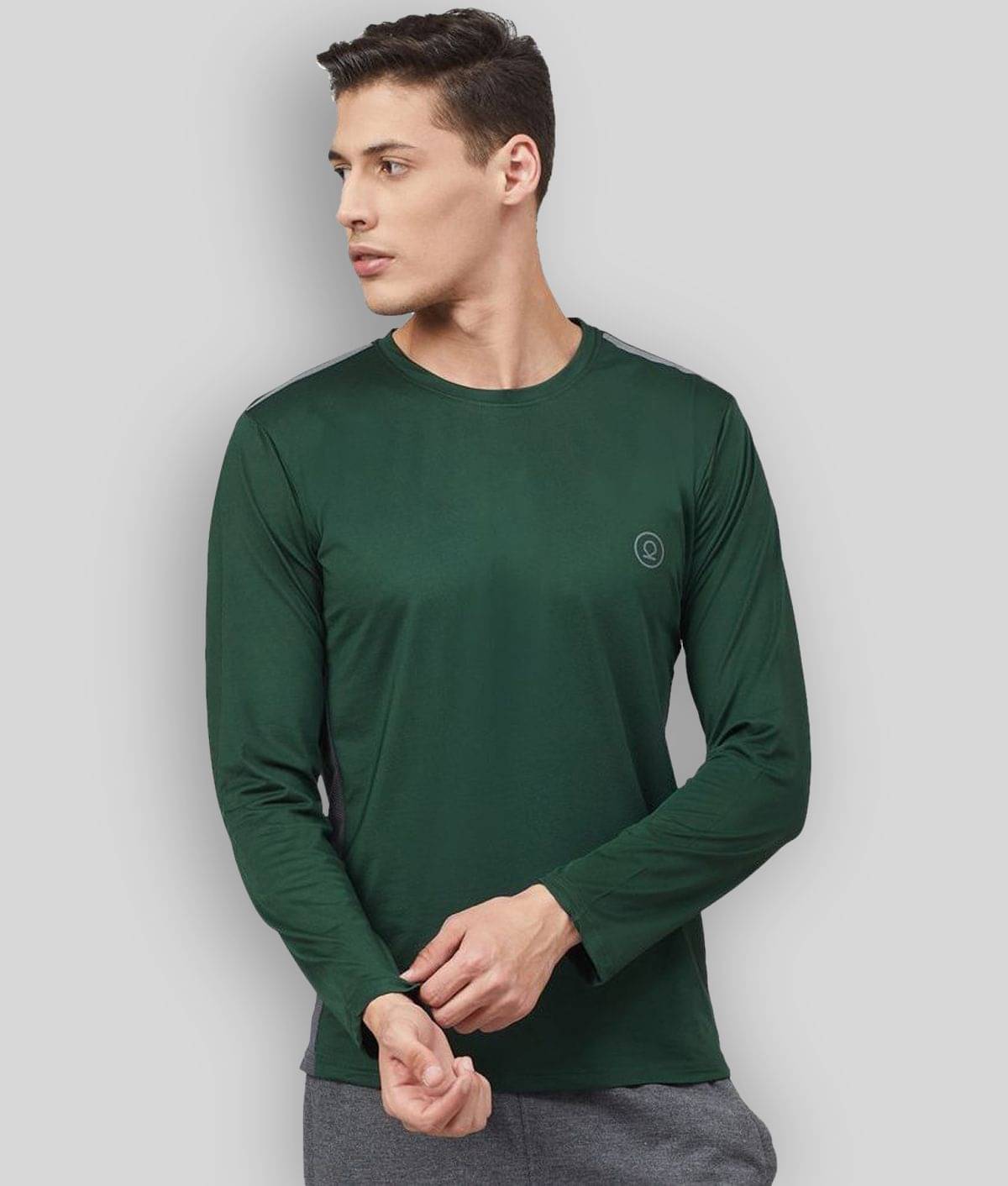 Chkokko - Polyester Regular Fit Dark Green Men's Sports T-Shirt ( Pack of 1 ) Chkokko - Polyester Regular Fit Dark Green Men's Sports T-Shirt ( Pack of 1 )