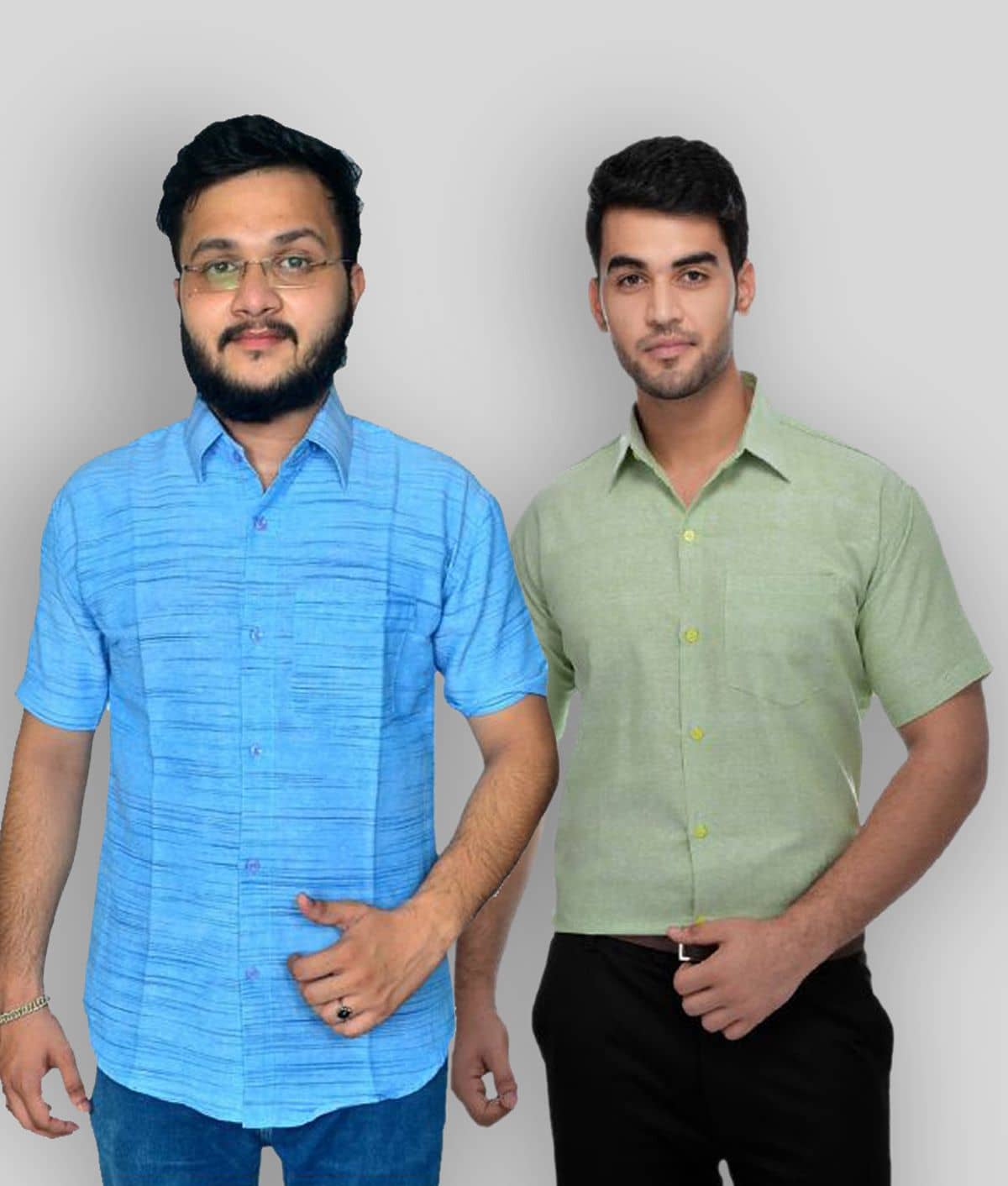DESHBANDHU DBK - Multicolor Cotton Regular Fit Men's Formal Shirt (Pack of 2)