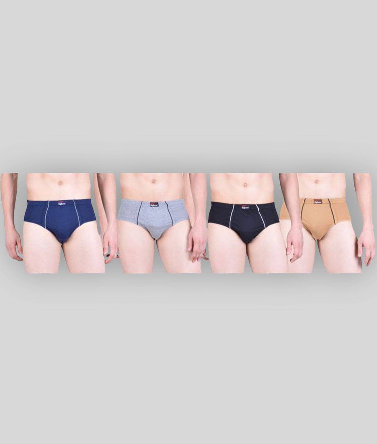 Dollar Bigboss Men's Pack of 4 Combed Cotton Solid Brief With Anti-Microbial Odour Control (Colour May Vary) Dollar Bigboss Men's Pack of 4 Combed Cotton Solid Brief With Anti-Microbial Odour Control (Colour May Vary)