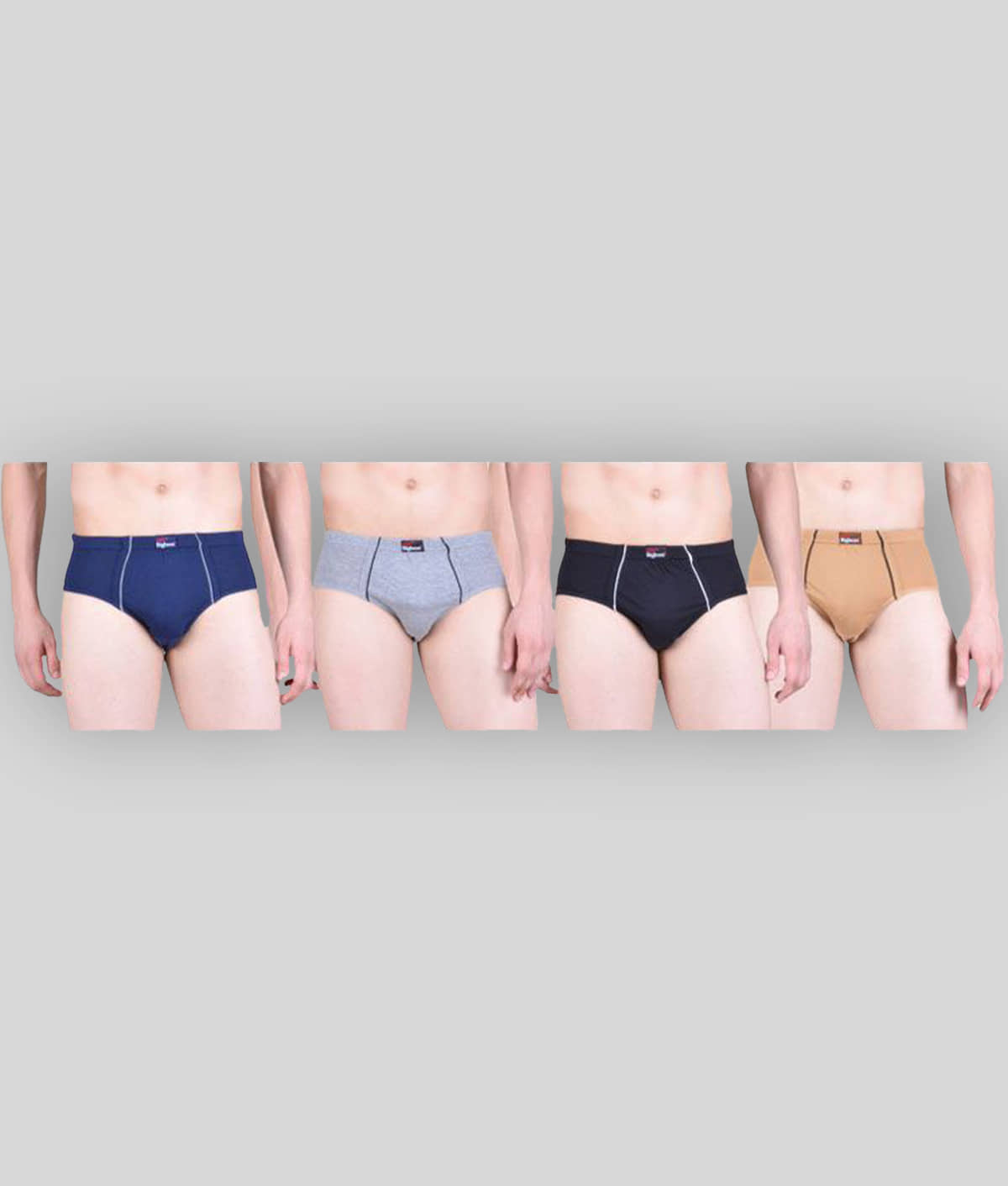 Dollar Bigboss Men's Pack of 4 Combed Cotton Solid Brief With Anti-Microbial Odour Control (Colour May Vary)