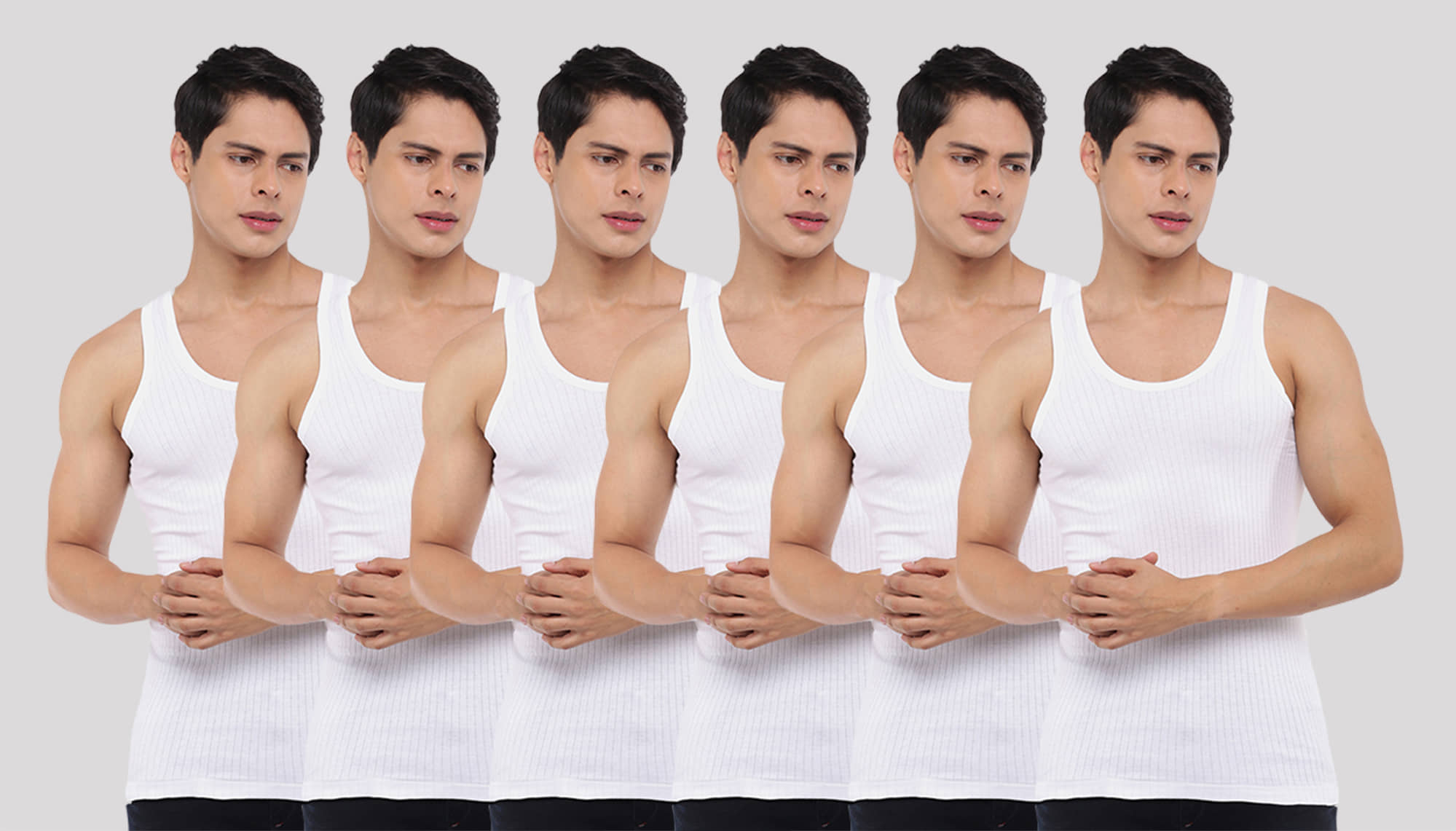 Dollar Bigboss Men's Black Pack of 6 Solid Combed Cotton Vest - Nightwear & Loungewear | Buy online on ZillyBuy