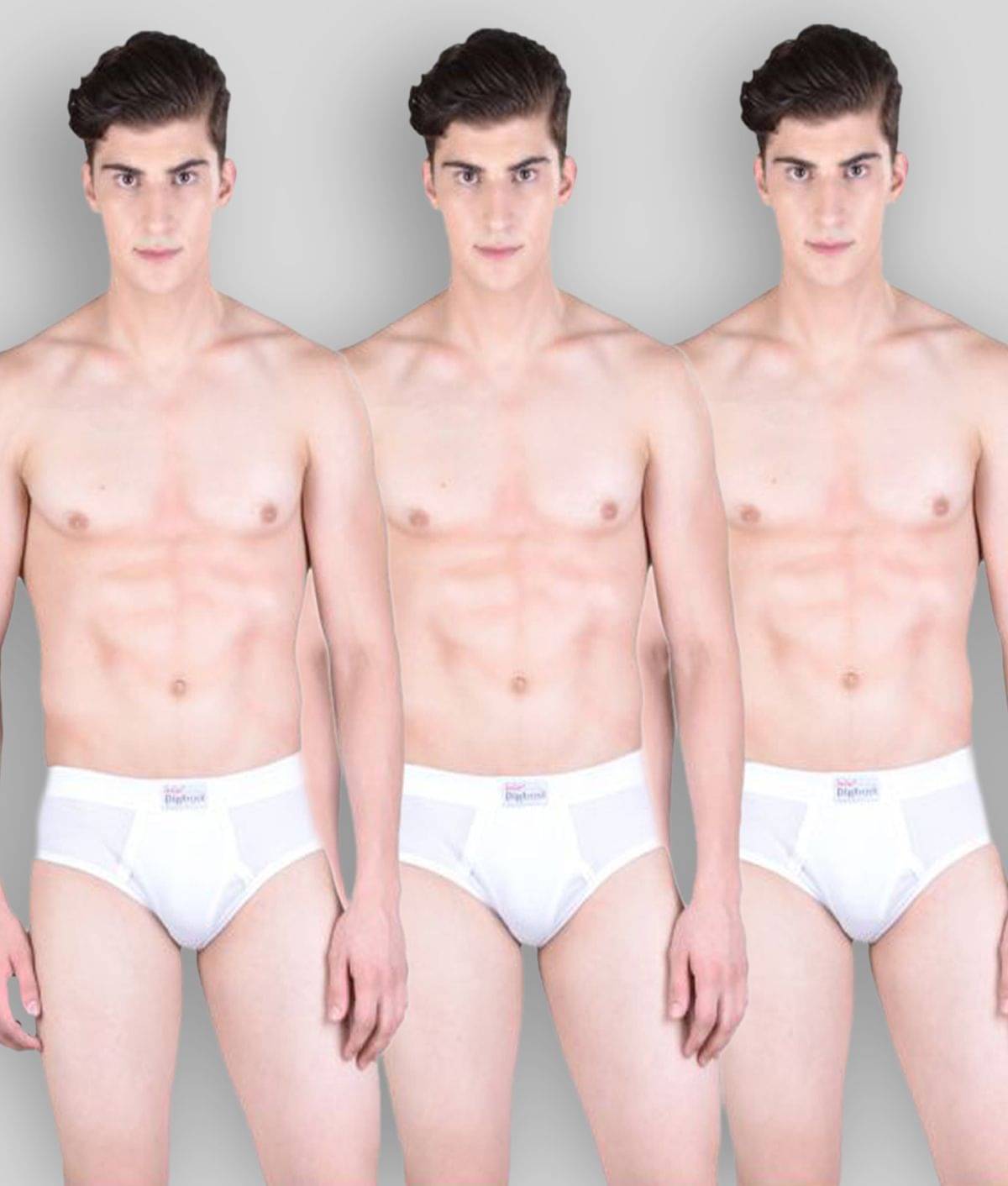     			Dollar Bigboss Men's Pack of 3 Solid Cotton Brief With Spandex Integrated Waistband (Colour May Vary)
