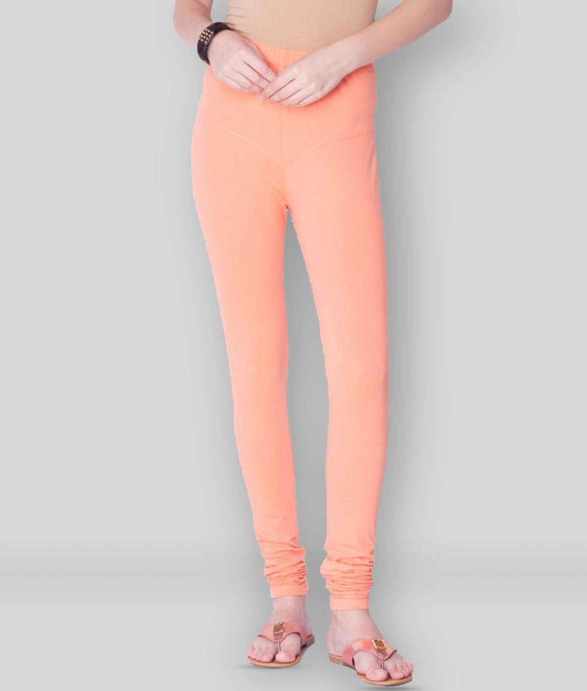     			Dollar Missy - Peach Lycra Women's Leggings ( Pack of 1 )