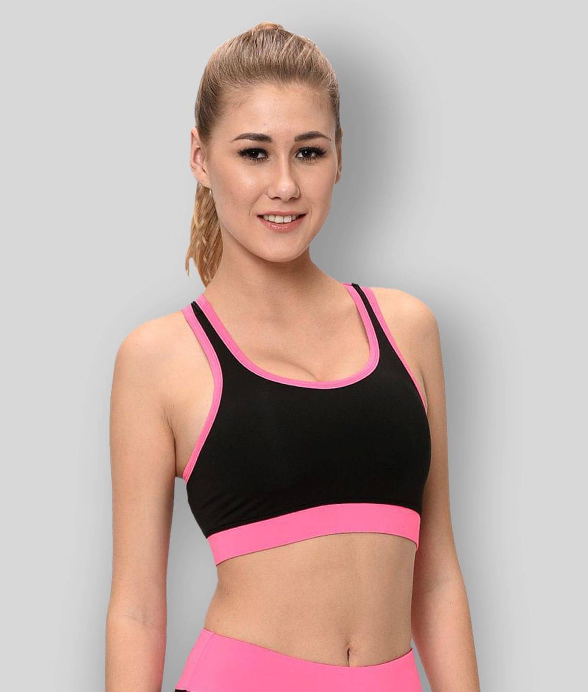     			Elina Polyester Sports Bra - Pink