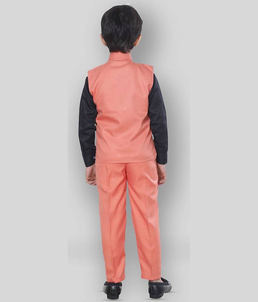 Fourfolds Pack of 1 Boys Cotton Blend Shirt & Pants Set ( Red )