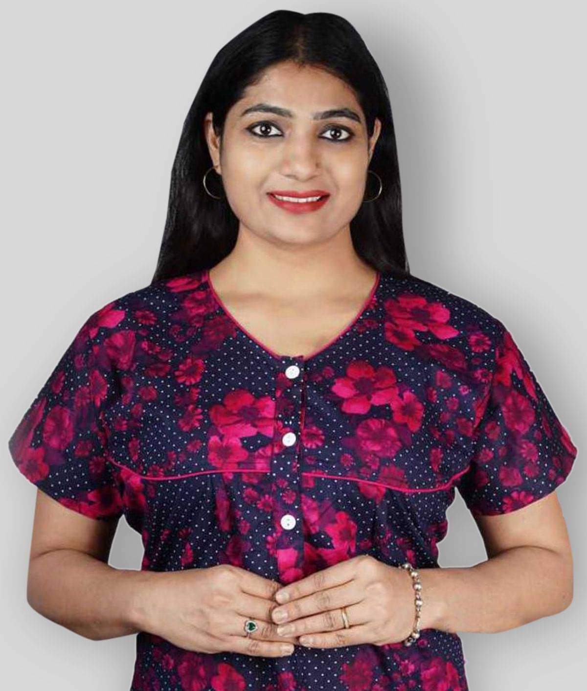     			Favnic - Multicolor Cotton Women's Nightwear Nighty & Night Gowns
