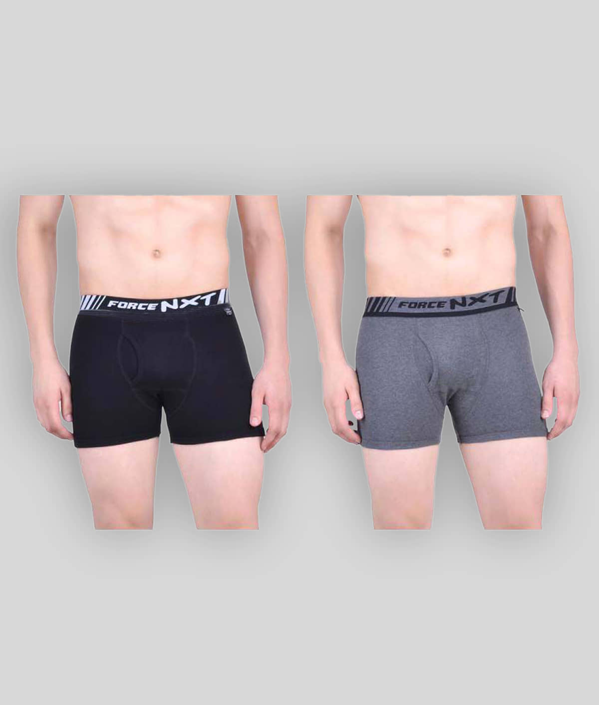 Force NXT Pack of 2 100% Cotton Trunks For Men's ( Black )