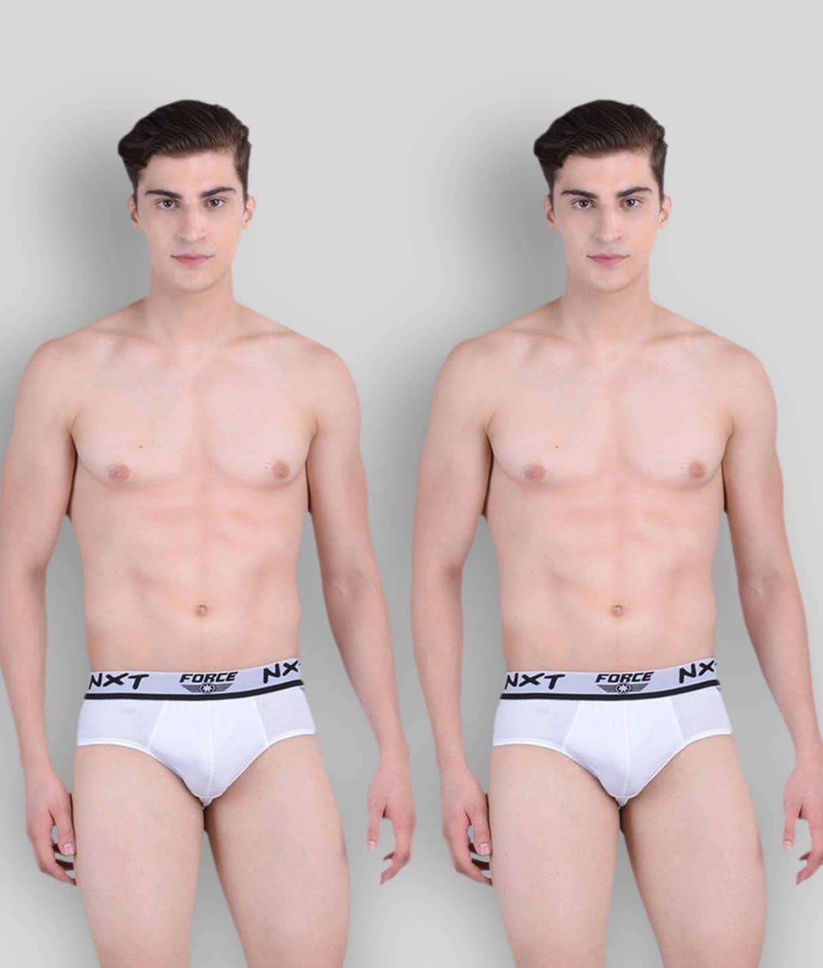 Force NXT Pack of 2 Cotton Blend Briefs For Men's ( White )