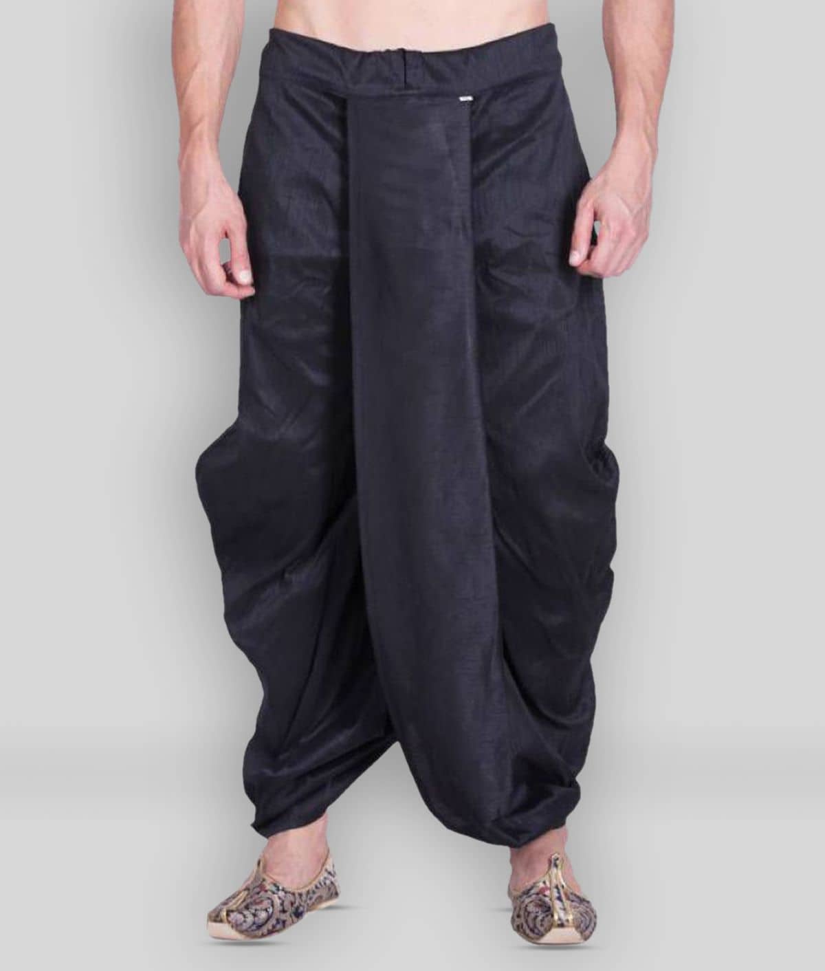 GN hub - Black Silk Men's Dhoti ( Pack of 1 )