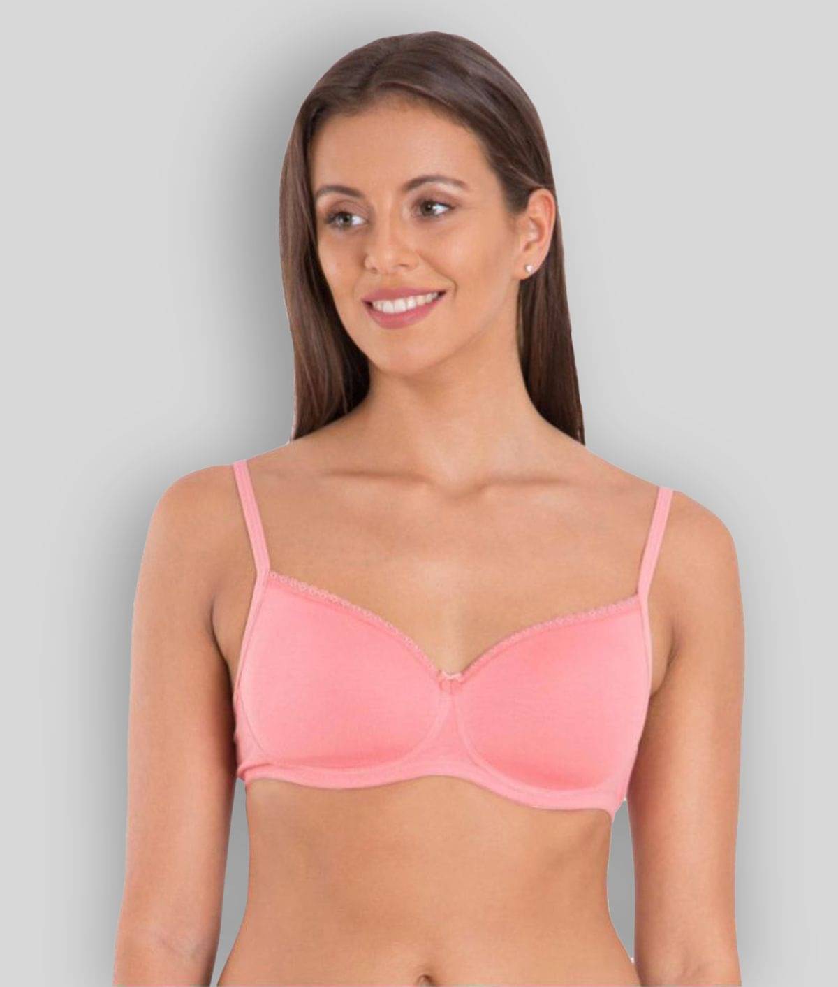 Jockey Cotton Lycra Seamless Bra - Peach     			Jockey Cotton Lycra Seamless Bra - Peach