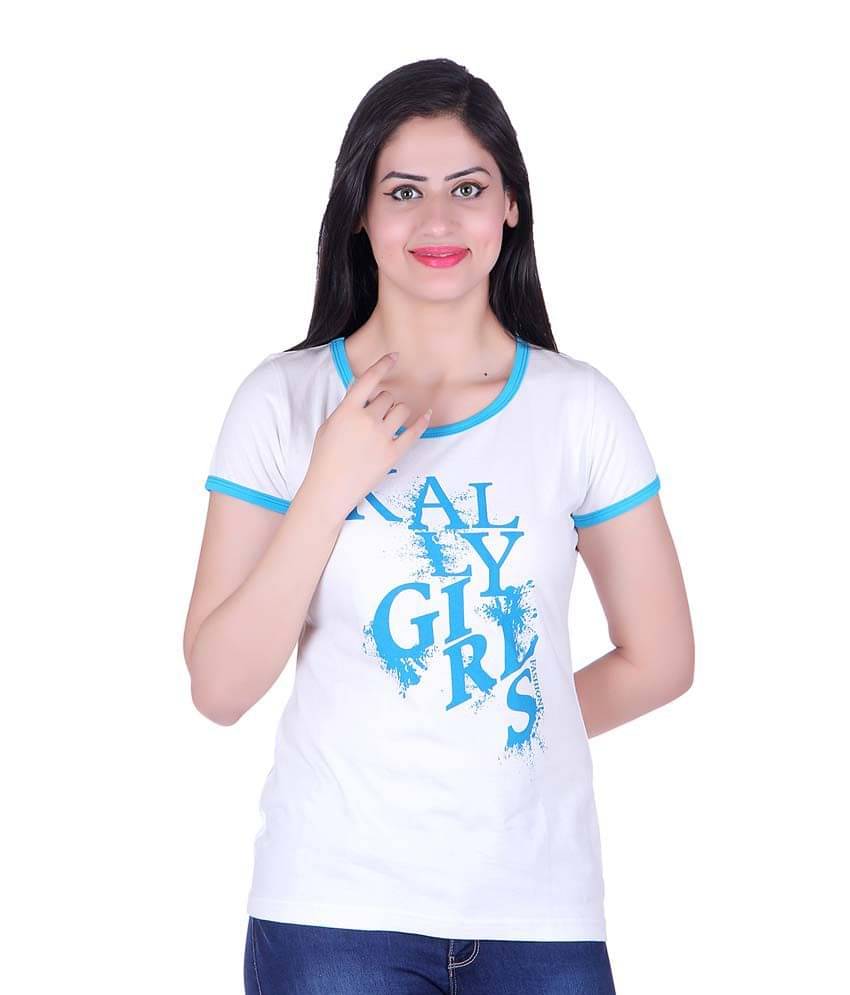    			Kaily Women's Cotton Regular Top ( White )