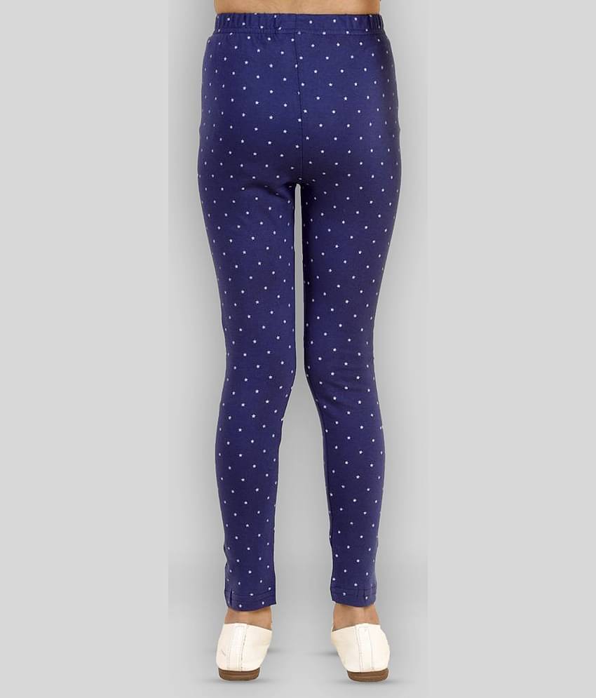 Kids Cave Pack of 1 Girls Cotton Blend Leggings ( Blue )