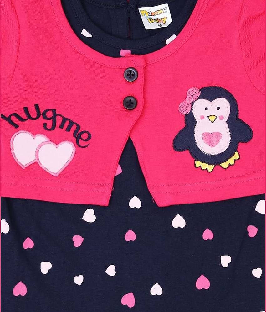 NammaBaby Baby Girls Cotton Blend Dresses ( Pink )