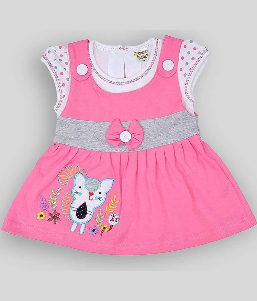NammaBaby Pack of 1 Baby Girls Cotton Blend Dresses ( Pink )