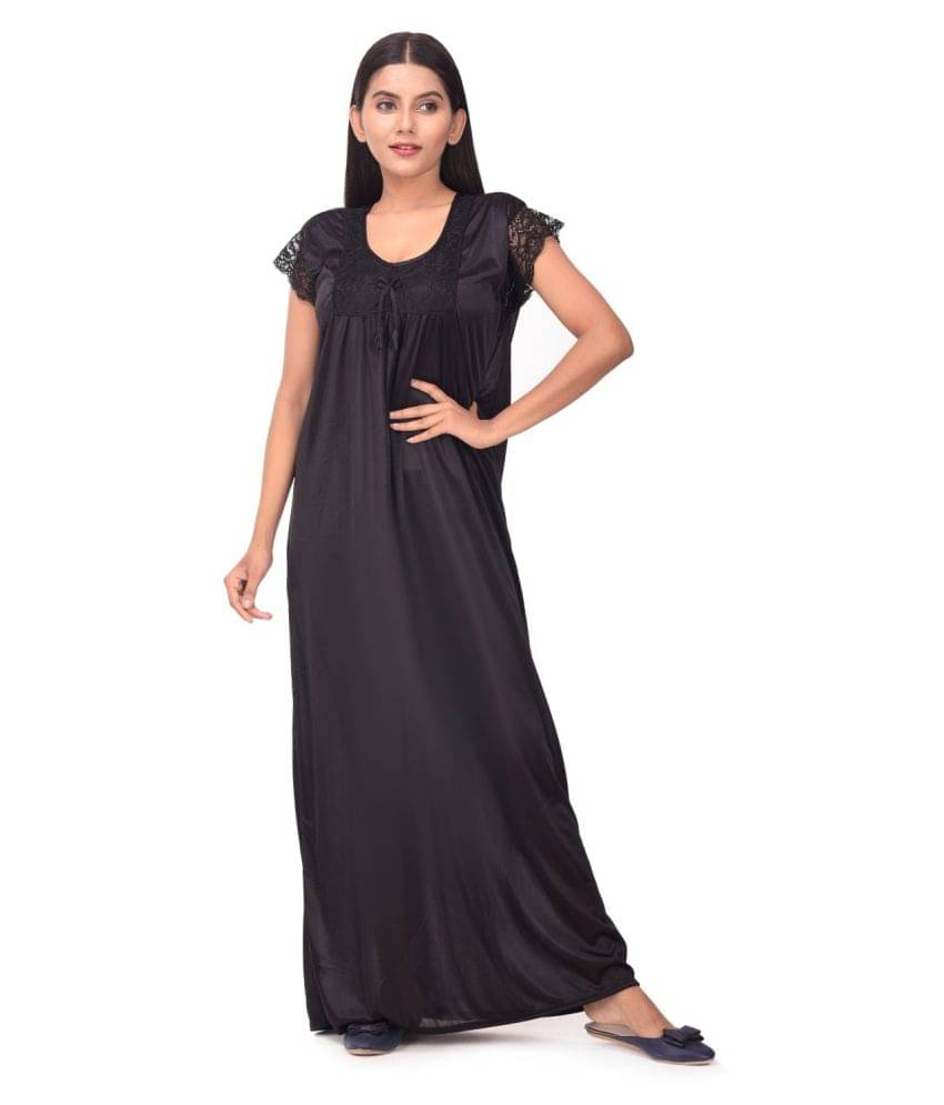     			Raj - Brown Satin Women's Nightwear Nighty & Night Gowns ( Pack of 1 )