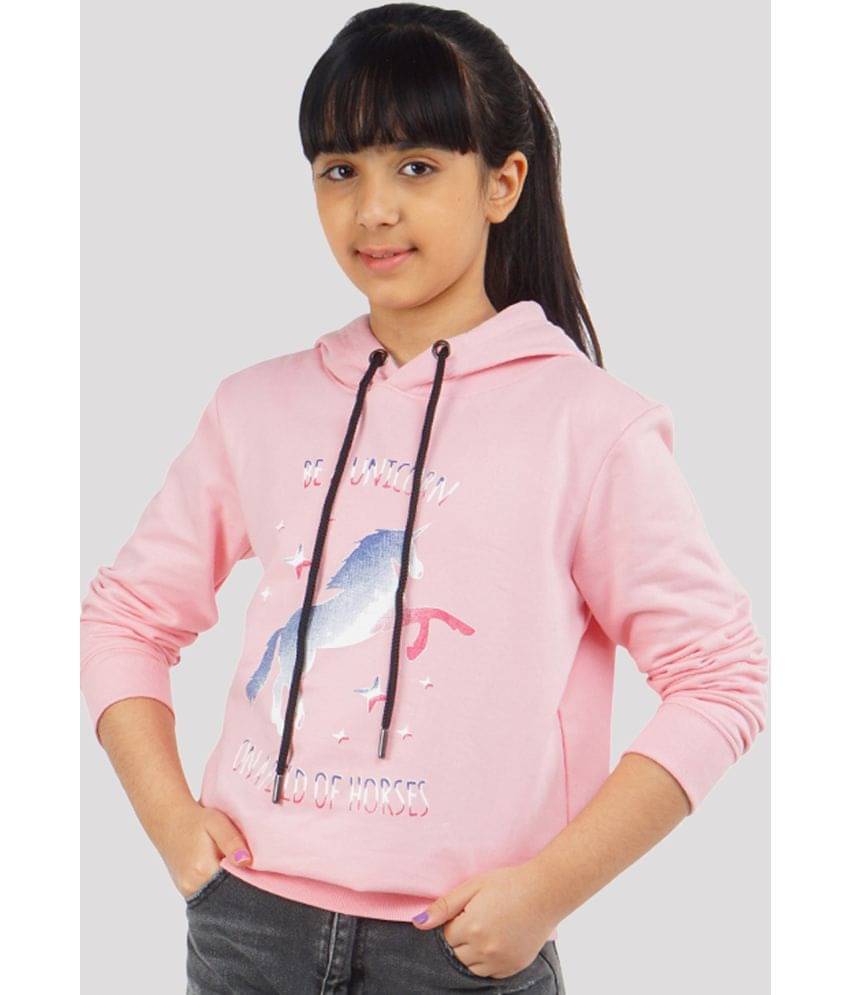     			Ariel Single Girls 100% Cotton Sweatshirt ( Light Pink )